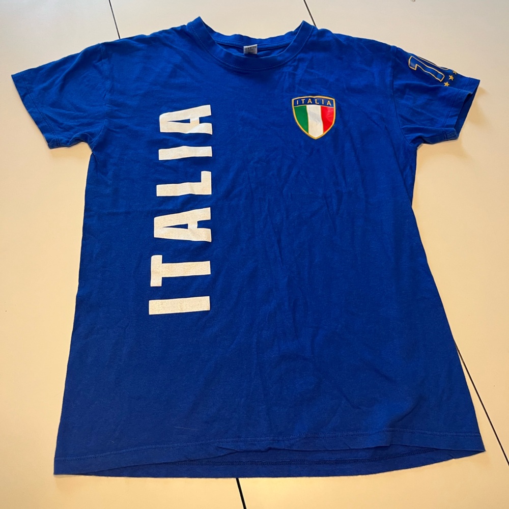 Italia Soccer Shirt Mens Small Blue #10 Totti Jersey Sols Sportswear Blokecore